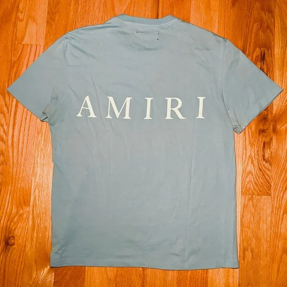 AMIRI 2023 Monogram Logo Blue Tshirt